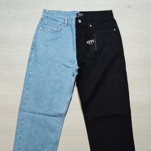 Two-Tone Boot-Cut jeans. Size 34